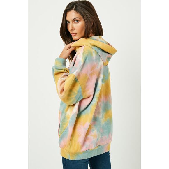 HAYDEN Harmony Misses Oversized Tie Dye Hooded Sweatshirt Medium - Picture 2 of 5